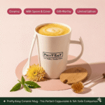 Ceramic Mug with Cover & Spoon