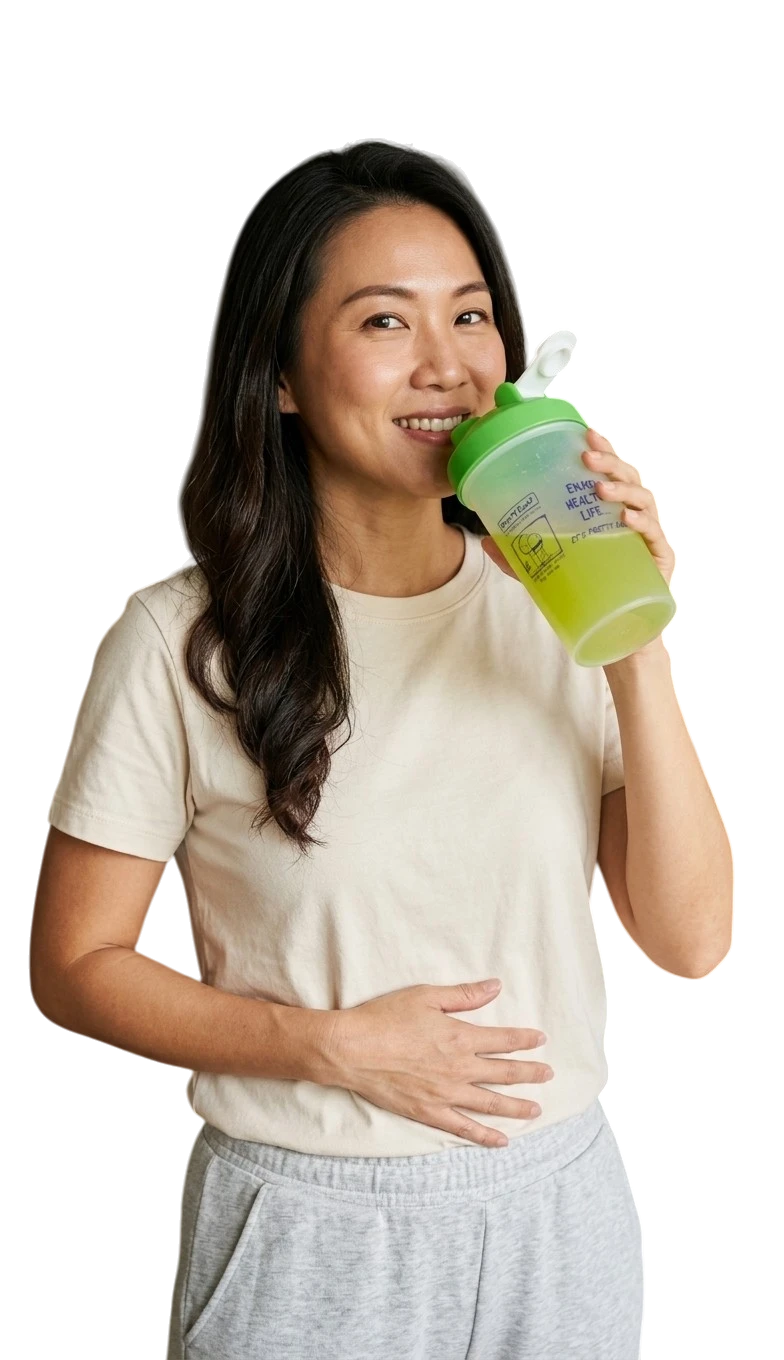 Woman drinking VG POWER